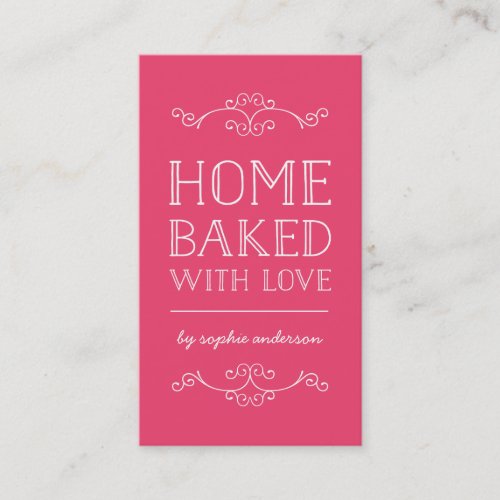 Editable Color Flourishes Home Baked With Love Business Card