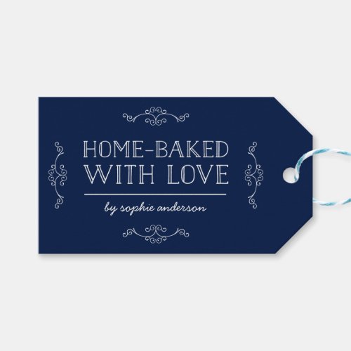 Editable Color Flourishes Home Baked With Love Gift Tags