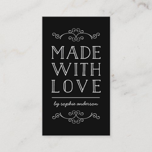 Editable Color Flourishes Made With Love Business Card