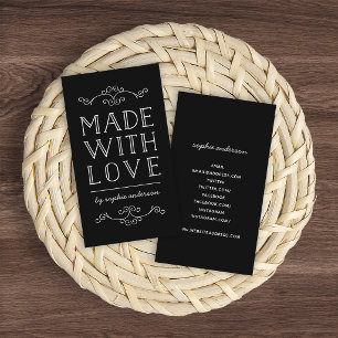 Editable Color Flourishes Made With Love Business Card