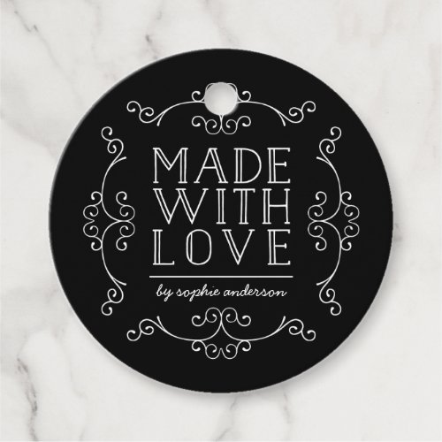 Editable Color Flourishes Made With Love Tag