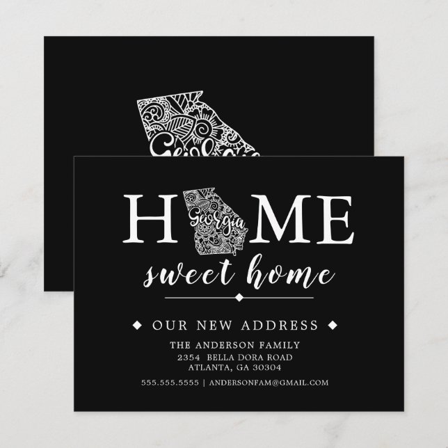 Editable Color GEORGIA Moving Announcement (Front/Back)