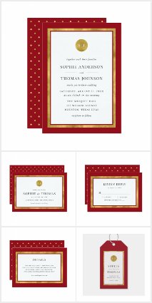 Editable Color Gold Round Monogram Wedding 2