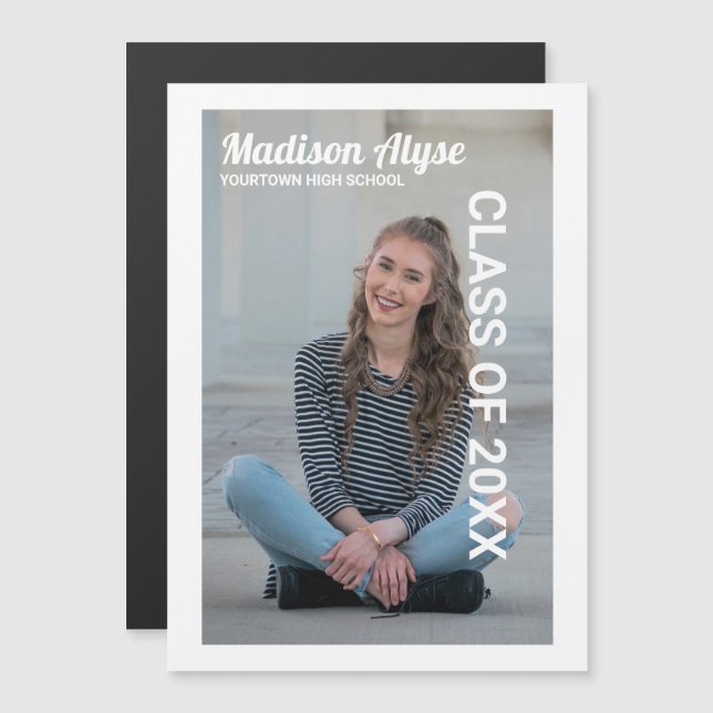 Editable Color Graduation Photo Announcement (Front/Back)