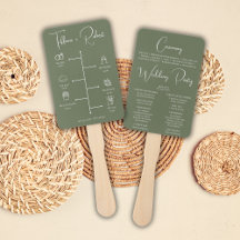 Editable Color Green Wedding Ceremony Program