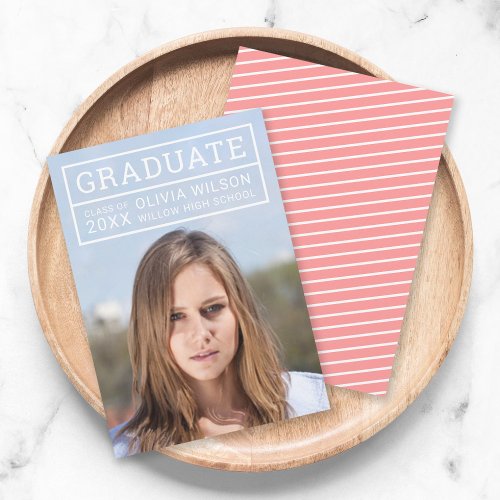 Editable Color Grid Photo Graduate Announcement