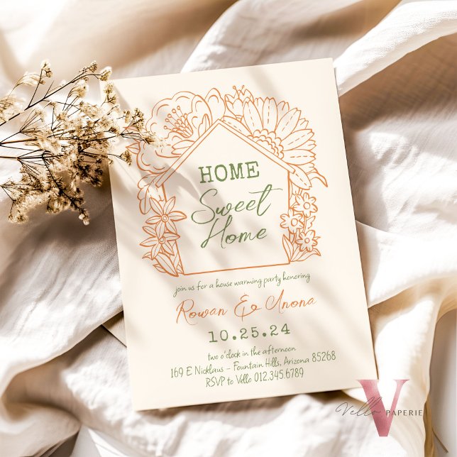 Editable Color Handdrawn Sweet House Warming Invitation (Creator Uploaded)