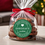 EDITABLE Color Homemade Goods Merry Christmas Classic Round Sticker<br><div class="desc">Round Modern Bold "Homemade Goods Merry Christmas" sticker featuring a heart and double border in white against a background color that is editable (click customize and change background color). It's perfect for labeling what you've made. Personalize it by replacing the placeholder text. For more options such as to change the...</div>
