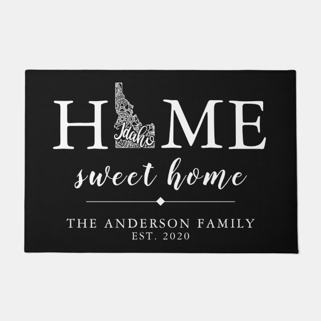 Editable Color IDAHO Personalized State Doormat (Front)