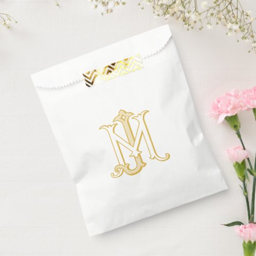 EDITABLE COLOR JM Monogram MJ Logo Favor Bag