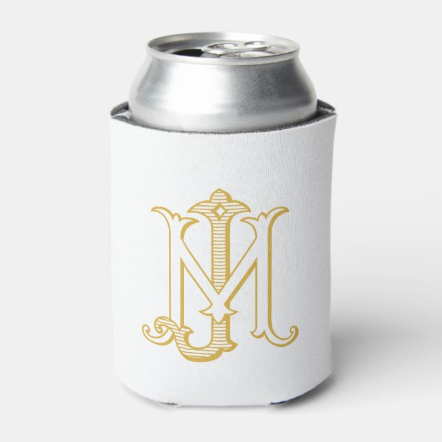EDITABLE COLOR JM Monogram MJ Monogram Can Cooler (Can Front)