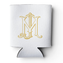 EDITABLE COLOR JM Monogram MJ Monogram Can Cooler
