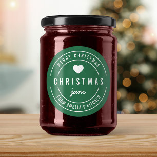 EDITABLE Color Kitchen Merry Christmas Jam Classic Round Sticker
