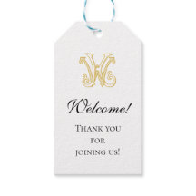 EDITABLE COLOR KW Monogram WK Logo Favor Tag