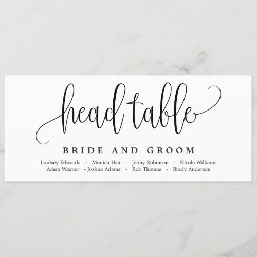 Editable Color Lovely Calligraphy Seating Card