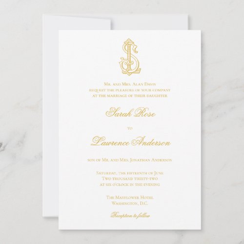 EDITABLE COLOR LS Monogram or SL Monogram Invitation