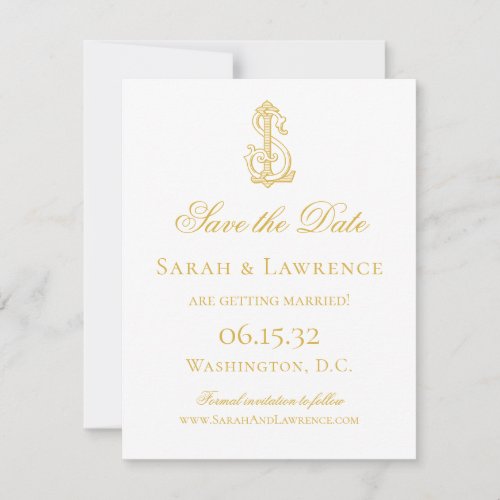 EDITABLE COLOR LS Monogram or SL Monogram Save The Date