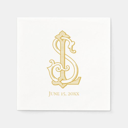 EDITABLE COLOR LS Monogram SL Monogram Napkins