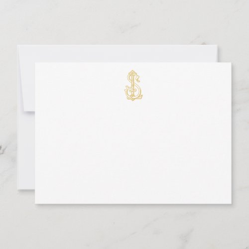 EDITABLE COLOR LS Monogram SL Monogram Notecards