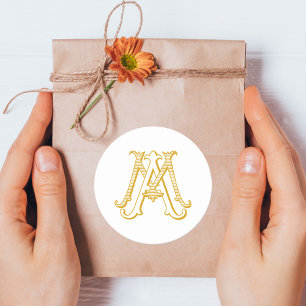 EDITABLE COLOR MA Monogram AM Monogram Sticker
