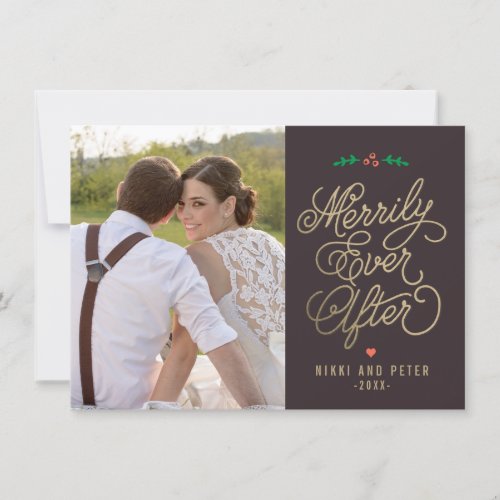 EDITABLE Color Merrily Ever After Holiday Card