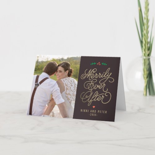 EDITABLE COLOR Merrily Ever After Holiday Cards