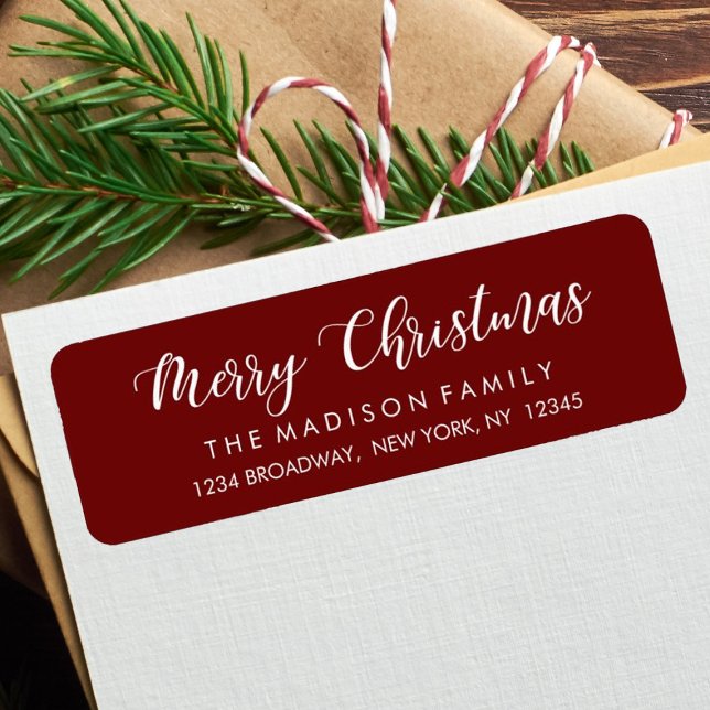 EDITABLE COLOR Merry Christmas Holiday Address Label (Creator Uploaded)