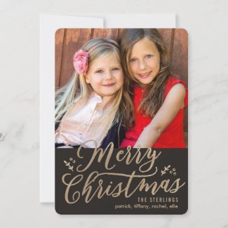 EDITABLE Color Merry Christmas Holiday Photo Card