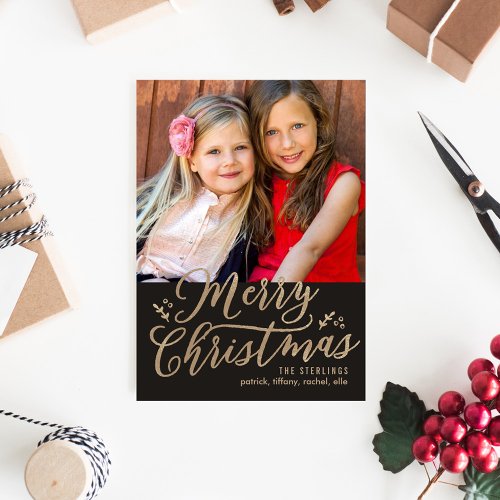 EDITABLE Color Merry Christmas Holiday Photo Card