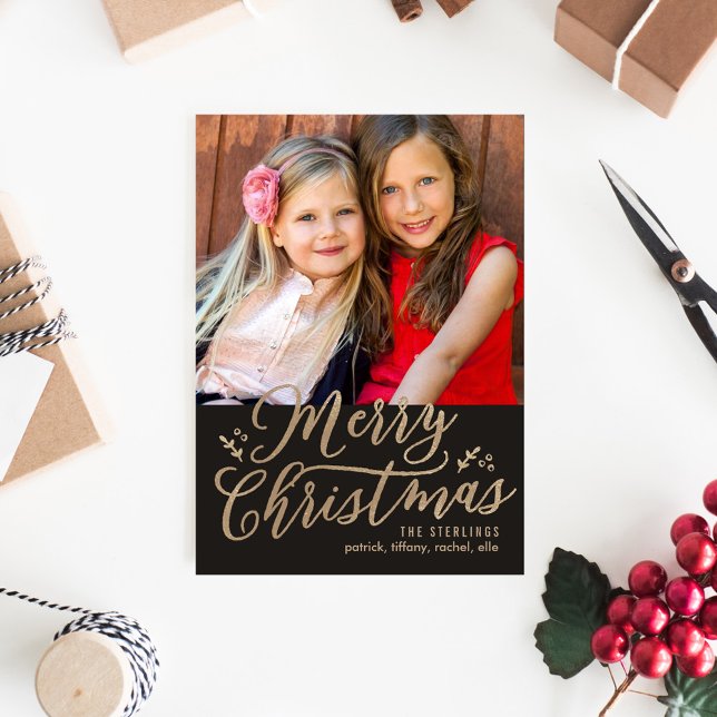 EDITABLE Color Merry Christmas Holiday Photo Card (Creator Uploaded)