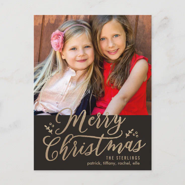 EDITABLE COLOR Merry Christmas Holiday Postcard | Zazzle