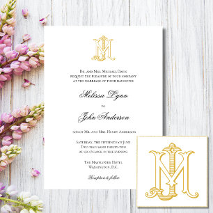 EDITABLE COLOR MJ Monogram JM Monogram Invitation