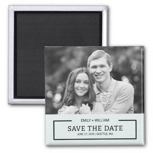 Editable Color Modern Black Save the Date Photo Magnet