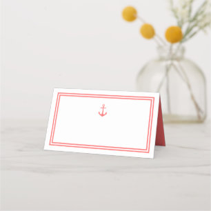Editable Color Modern Classic Anchor Place Card