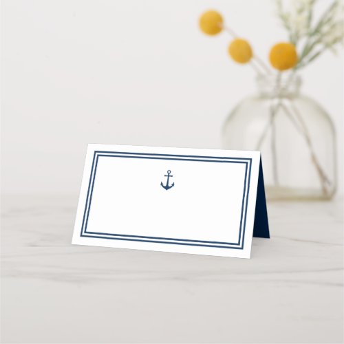 Editable Color Modern Classic Anchor Place Card