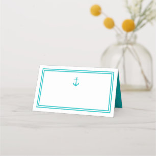 Editable Color Modern Classic Anchor Place Card