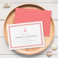 Editable Color Modern Classic Anchor Save the Date