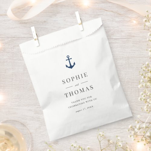 Editable Color Modern Classic Anchor Wedding  Favor Bag