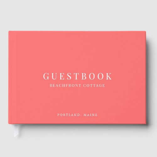 Editable Color Modern Classic Vacation Home Rental Guest Book