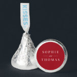 Editable Color Modern Classic Wedding  Hershey®'s Kisses®<br><div class="desc">Editable Color Modern Classic Wedding Hershey Kisses features the names of the wedding couple in white against an editable background color; to change it from red to the color of your choice, click the customize button. Personalize it by replacing the placeholder text with your details. For more options such as...</div>
