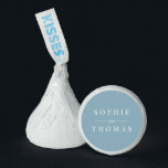 Editable Color Modern Classic Wedding  Hershey®'s Kisses®<br><div class="desc">Editable Color Modern Classic Wedding Hershey Kisses features the names of the wedding couple in white against an editable background color; to change it from dusty blue to the color of your choice, click the customize button. Personalize it by replacing the placeholder text with your details. For more options such...</div>