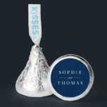 Editable Color Modern Classic Wedding  Hershey®'s Kisses®<br><div class="desc">Editable Color Modern Classic Wedding Hershey Kisses features the names of the wedding couple in white against an editable background color; to change it from blue to the color of your choice, click the customize button. Personalize it by replacing the placeholder text with your details. For more options such as...</div>