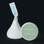 Editable Color Modern Classic Wedding  Hershey®'s Kisses®<br><div class="desc">Editable Color Modern Classic Wedding Hershey Kisses features the names of the wedding couple in white against an editable background color; to change it from sage green to the color of your choice, click the customize button. Personalize it by replacing the placeholder text with your details. For more options such...</div>