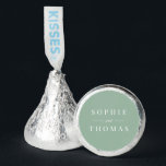 Editable Color Modern Classic Wedding  Hershey®'s Kisses®<br><div class="desc">Editable Color Modern Classic Wedding Hershey Kisses features the names of the wedding couple in white against an editable background color; to change it from sage green to the color of your choice, click the customize button. Personalize it by replacing the placeholder text with your details. For more options such...</div>