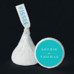 Editable Color Modern Classic Wedding  Hershey®'s Kisses®<br><div class="desc">Editable Color Modern Classic Wedding Hershey Kisses features the names of the wedding couple in white against an editable background color; to change it from turquoise to the color of your choice, click the customize button. Personalize it by replacing the placeholder text with your details. For more options such as...</div>
