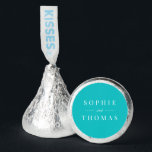 Editable Color Modern Classic Wedding  Hershey®'s Kisses®<br><div class="desc">Editable Color Modern Classic Wedding Hershey Kisses features the names of the wedding couple in white against an editable background color; to change it from turquoise to the color of your choice, click the customize button. Personalize it by replacing the placeholder text with your details. For more options such as...</div>