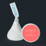 Editable Color Modern Classic Wedding  Hershey®'s Kisses®<br><div class="desc">Editable Color Modern Classic Wedding Hershey Kisses features the names of the wedding couple in white against an editable background color; to change it from coral salmon to the color of your choice, click the customize button. Personalize it by replacing the placeholder text with your details. For more options such...</div>