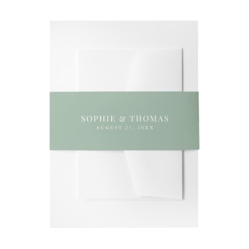 Editable Color Modern Classic Wedding Invitation Belly Band