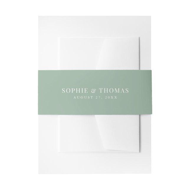 Editable Color Modern Classic Wedding Invitation Belly Band (Front Example)