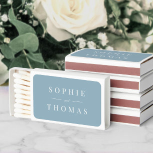 Editable Color Modern Classic Wedding  Matchboxes